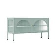 OVIALA - Meuble TV moderne 2 portes L115 cm en métal vert sauge - Dreamy - vignette