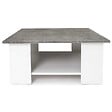 ID MARKET - Table basse carrée ELI blanche plateau effet béton - vignette