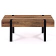 ID MARKET - Table basse rectangulaire 1 tiroir AUSTRIA 100 cm bois pied épingle noir - vignette