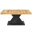 ID MARKET - Table basse ALICIA plateau bois et pied X noir - vignette