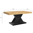 ID MARKET - Table basse ALICIA plateau bois et pied X noir - vignette