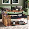ID MARKET - Table basse plateau relevable rectangulaire CHICAGO avec coffre design industriel - vignette