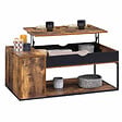 ID MARKET - Table basse plateau relevable rectangulaire CHICAGO avec coffre design industriel - vignette