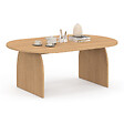 ID MARKET - Table basse japandi ovale EDITH 110 cm bois effet hêtre - vignette