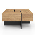 ID MARKET - Table basse carrée TALIA 70 cm avec tiroirs bois et noir - vignette