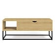 ID MARKET - Table basse plateau relevable rectangulaire DETROIT avec rangements design industriel - vignette