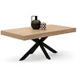 ID MARKET - Table basse rectangulaire ALIX 110 cm pied araignée bois et noir - vignette