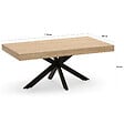 ID MARKET - Table basse rectangulaire ALIX 110 cm pied araignée bois et noir - vignette