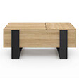 ID MARKET - Table basse 2 plateaux relevables PHOENIX bois et noir - vignette