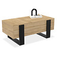 ID MARKET - Table basse 2 plateaux relevables PHOENIX bois et noir - vignette