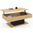 ID MARKET - Table basse plateau relevable rectangulaire EDEN bois et noir - vignette