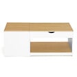 ID MARKET - Table basse 2 plateaux relevables ELEA avec coffre bois blanc et façon hêtre - vignette