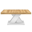 ID MARKET - Table basse ALICIA plateau bois et pied X blanc - vignette