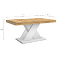 ID MARKET - Table basse ALICIA plateau bois et pied X blanc - vignette
