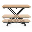 ID MARKET - Table basse 2 en 1 relevable en table à manger rectangulaire URBANA 100 cm bois et noir design industriel - vignette