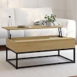 ID MARKET - Table basse plateau relevable rectangulaire DETROIT design industriel - vignette