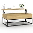 ID MARKET - Table basse plateau relevable rectangulaire DETROIT design industriel - vignette
