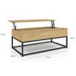 ID MARKET - Table basse plateau relevable rectangulaire DETROIT design industriel - vignette