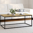 ID MARKET - Table basse rectangulaire DETROIT 113 cm design industriel bois et métal - vignette