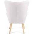ID MARKET - Fauteuil scandinave IVAR en tissu bouclette blanc - vignette