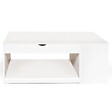 ID MARKET - Table basse plateau relevable rectangulaire ELEA avec coffre bois blanc - vignette
