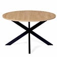 ID MARKET - Table basse ronde ALIX pied araignée 70 cm bois et noir - vignette