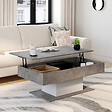 ID MARKET - Table basse plateau relevable rectangulaire EDEN effet béton et blanc - vignette