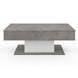 ID MARKET - Table basse plateau relevable rectangulaire EDEN effet béton et blanc - vignette