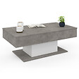 ID MARKET - Table basse plateau relevable rectangulaire EDEN effet béton et blanc - vignette