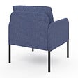 ID MARKET - Fauteuil AUGUSTE tissu bleu pieds métal noir - vignette