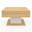 ID MARKET - Table basse plateau relevable EDEN carrée bois et blanc - vignette