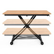 ID MARKET - Table basse fixe relevable en table à manger rectangulaire URBANA 100 cm bois et noir design industriel - vignette