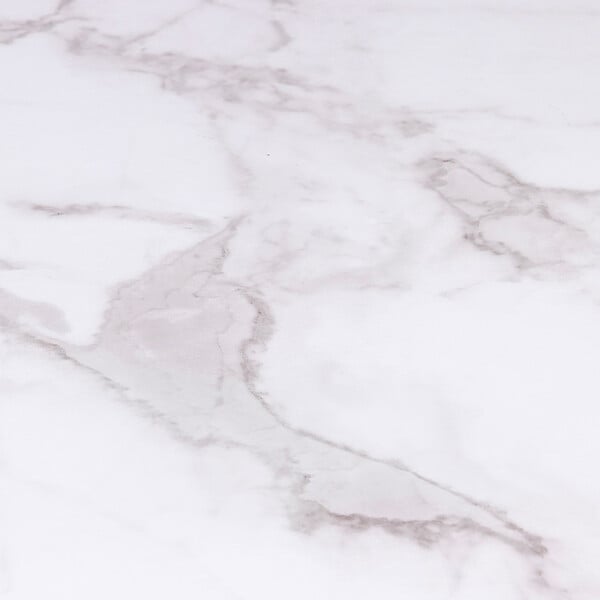ID MARKET - Table basse ALASKA double plateau effet marbre et noir pieds métal - large