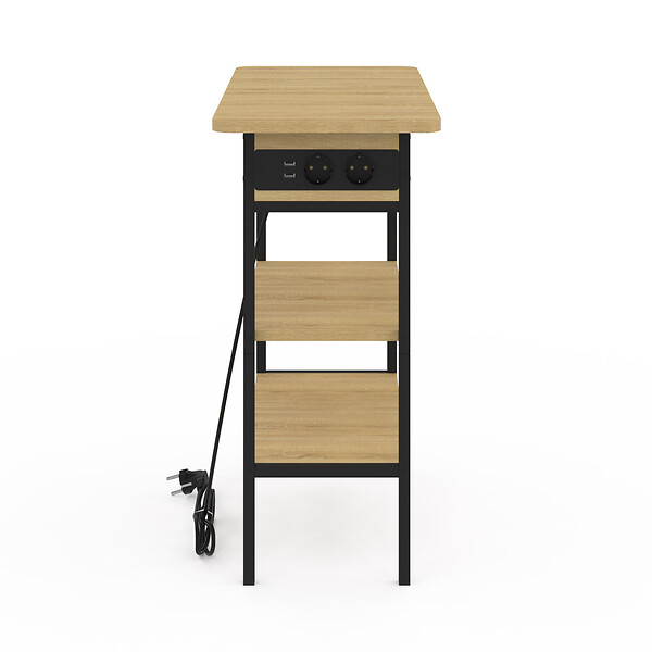 ID MARKET - Table d'appoint - chevet avec multiprise DETROIT design industriel - large