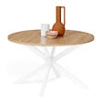 ID MARKET - Table basse ronde ALIX pied araignée 70 cm bois et blanc - vignette