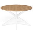 ID MARKET - Table basse ronde ALIX pied araignée 70 cm bois et blanc - vignette