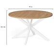 ID MARKET - Table basse ronde ALIX pied araignée 70 cm bois et blanc - vignette