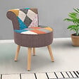 ID MARKET - Fauteuil CRAPAUD en tissu patchwork multicouleurs - vignette