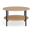 ID MARKET - Table basse double plateau rond DETROIT 70 cm design industriel - vignette