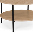 ID MARKET - Table basse double plateau rond DETROIT 70 cm design industriel - vignette