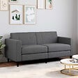 ID MARKET - Canapé droit 3 places CALLIE en tissu gris anthracite - vignette