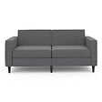 ID MARKET - Canapé droit 3 places CALLIE en tissu gris anthracite - vignette