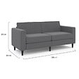 ID MARKET - Canapé droit 3 places CALLIE en tissu gris anthracite - vignette