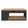 ID MARKET - Table basse plateau relevable rectangulaire convertible en table à manger ELEA 100 cm bois noir et façon hêtre - vignette
