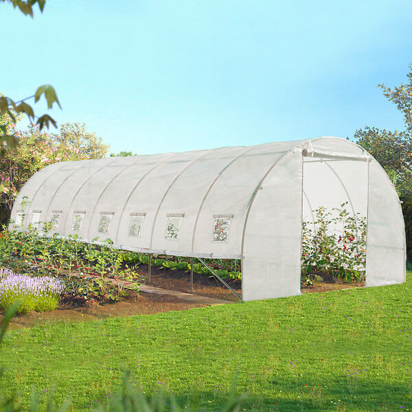 ID MARKET - Serre tunnel de jardin 4 saisons 24M² blanche gamme maraîchère DES ANDES 8x3M - large