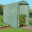 ID MARKET - Serre à tomates de jardin 3m² 3 x 1 x 2 m acier galvanisé + bâche anti-UV relevable avec porte et 2 fenêtres verte - vignette
