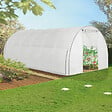ID MARKET - Serre tunnel de jardin 18M² blanche relevable avec moustiquaire - vignette