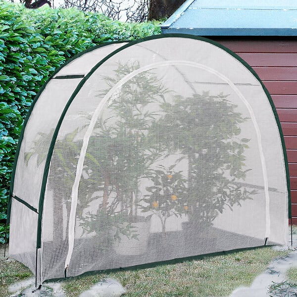 ID MARKET - Serre d'hivernage demi lune 200 x 80 x 170 cm balcon et terrasse - large