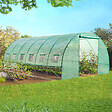 ID MARKET - Serre de jardin tunnel 18m² 6 x 3 x 2 m acier galvanisé + bâche anti-UV avec porte et fenêtres CRIMÉE verte toutes saisons - vignette