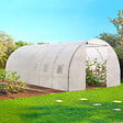 ID MARKET - Serre tunnel de jardin 4 saisons 18M² blanche gamme maraîchère CRIMÉE 6x3M - vignette